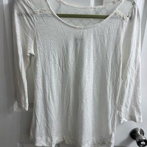 Express White Long Sleeve Women's Top